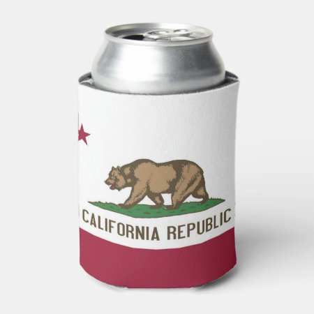Can Cooler With Flag Of California State, Usa.