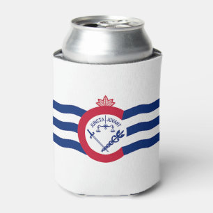 Can Cooler with flag of Cincinnati City, USA