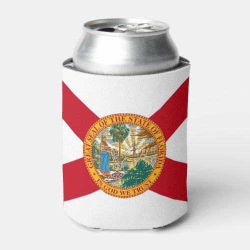 Can Cooler with flag of Florida State USA
