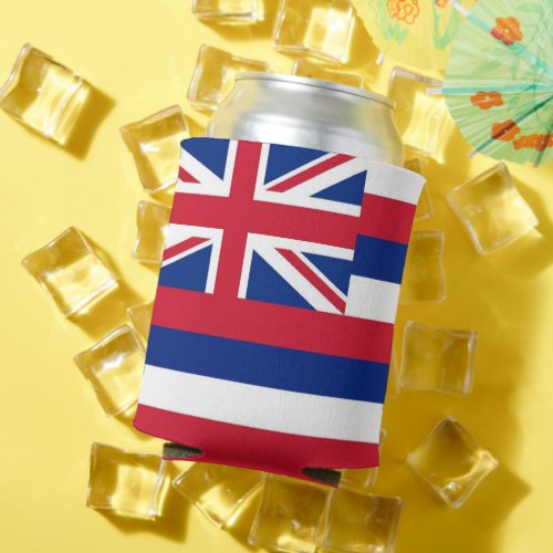 Can Cooler with flag of Hawaii State USA