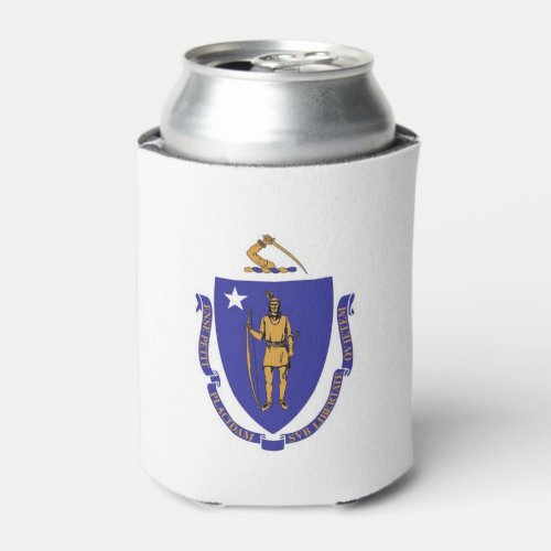 Can Cooler with flag of Massachusetts State USA