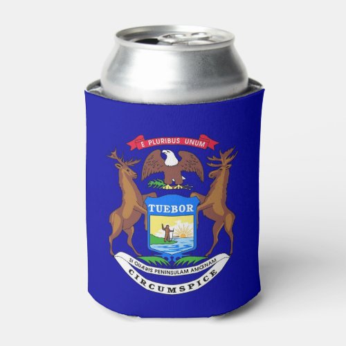 Can Cooler with flag of Michigan State USA