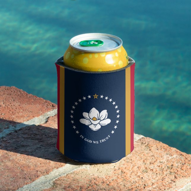 Can Cooler with flag of MIssissippi, USA (In Situ Pool)