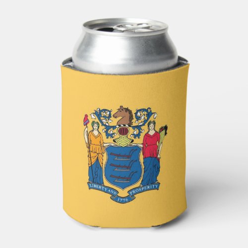 Can Cooler with flag of New Jersey State USA