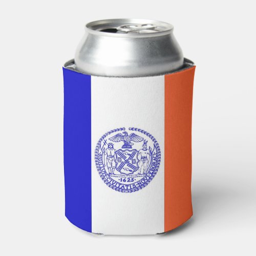 Can Cooler with flag of New York City USA