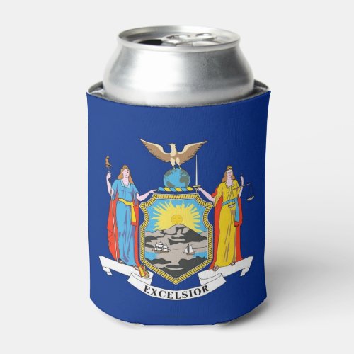 Can Cooler with flag of New York State USA