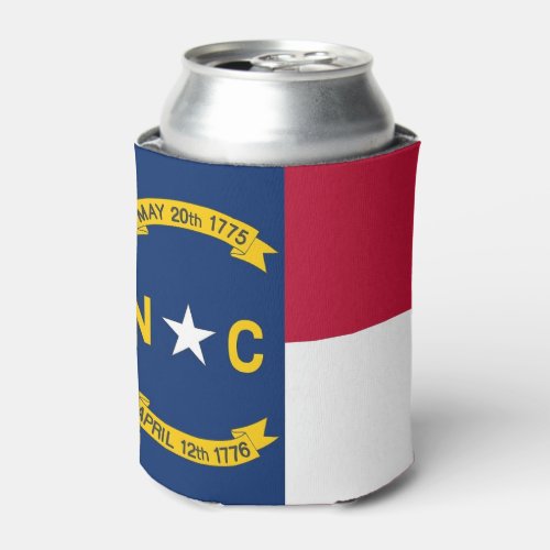 Can Cooler with flag of North Carolina USA