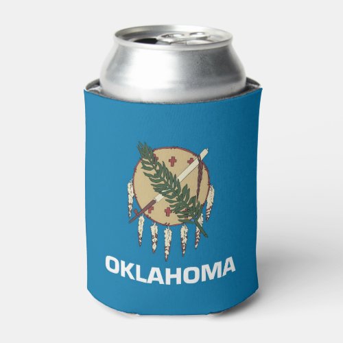 Can Cooler with flag of Oklahoma USA