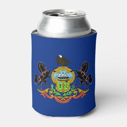 Can Cooler with flag of Pennsylvania USA