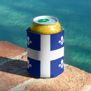 Can Cooler with flag of Quebec, Canada