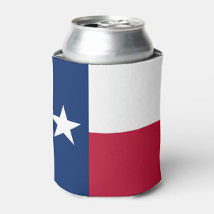 Can Cooler with flag of Texas State, USA.