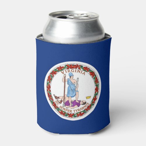 Can Cooler with flag of Virginia State USA