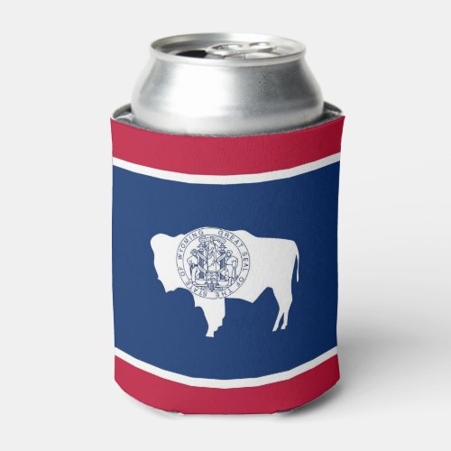 Can Cooler with flag of Wyoming State USA
