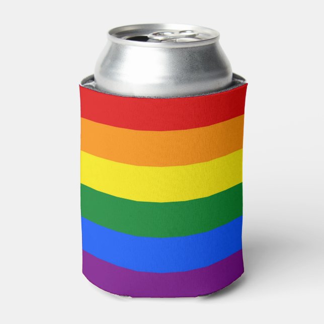 Can Cooler with Rainbow Pride flag of LGBT (Can Front)