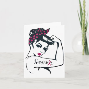 Can Cure It Rosie Riveter Breast Cancer Survivor Card