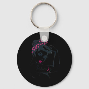 Can Cure It Rosie Riveter Breast Cancer Survivor  Keychain