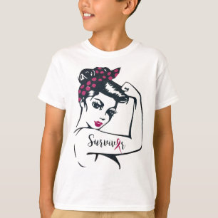 Can Cure It Rosie Riveter Breast Cancer Survivor  T-Shirt