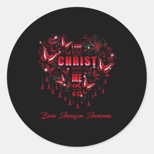 Can Do All Things Brain Aneurysm Awareness  Classic Round Sticker