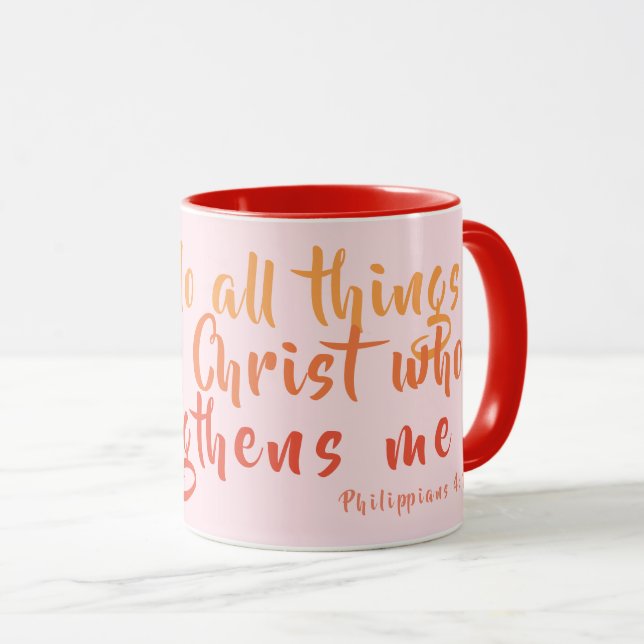 Can Do All Things Pink Scripture Mug (Front Right)
