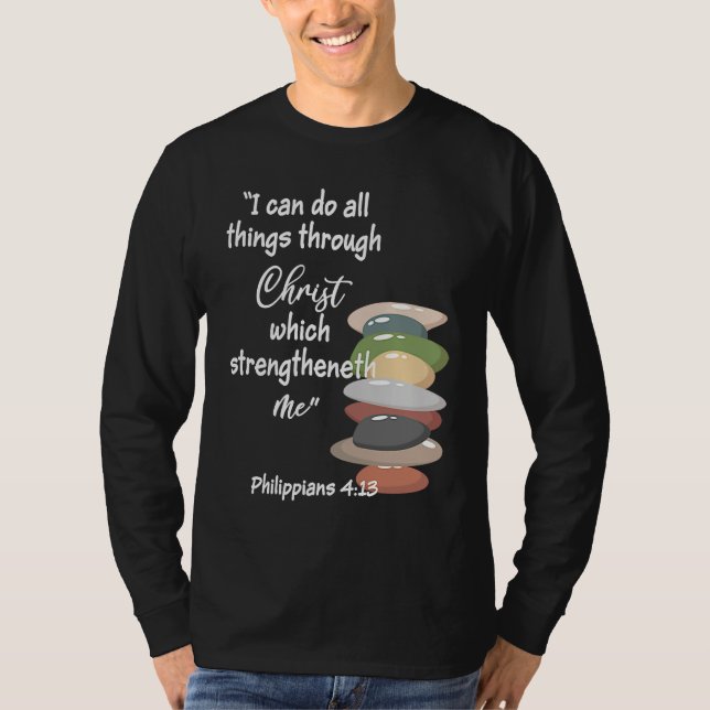Can Do All Things Religious Bible YM Verse YW Them T-Shirt (Front)