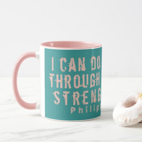 Can Do All Things Scripture Christian Pink Mug