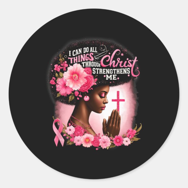 Can Do All Things Through Christ Who Strengthens M Classic Round Sticker (Front)
