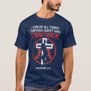Can Do Allhings Baseball Religious Christian Men W T-Shirt
