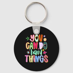 Can do hard things autism awareness autistic puzzl keychain