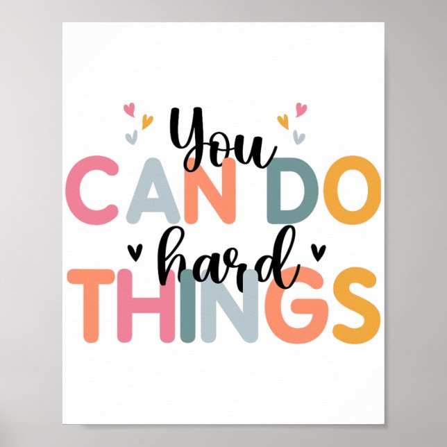 Can Do Hard Things Test Day Testing Teacher  Poster (Front)