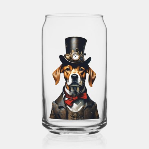 Can glass with dog print