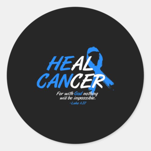 Can Heal Cancer Ataxia Awareness Month Gift Blue R Classic Round Sticker