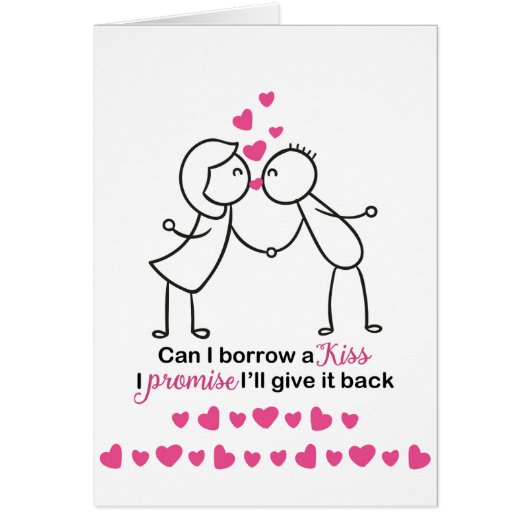 Can I Borrow a Kiss Cute Couple Design (Front)