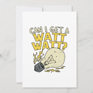Can I Get A Watt Watt? Electrician Electrical Gift Holiday Card