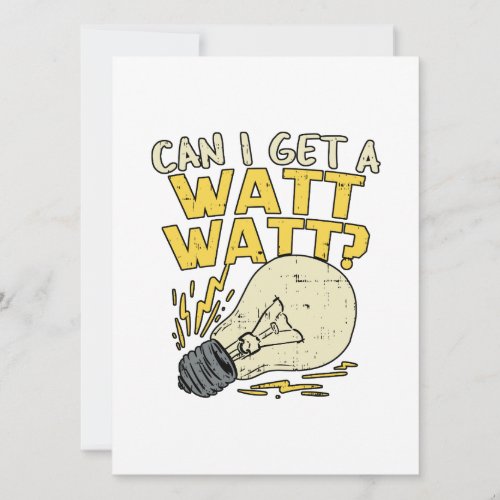 Can I Get A Watt Watt Electrician Electrical Gift Holiday Card