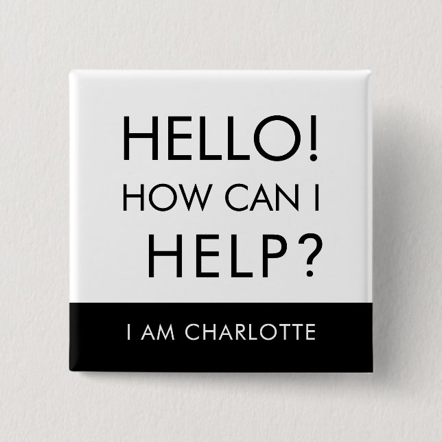Can I Help Charity Event Volunteer Custom Button (Front)
