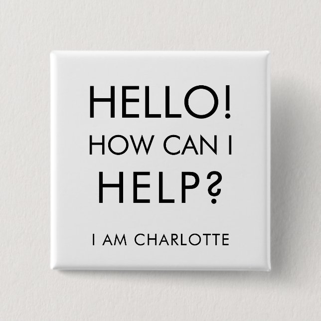 Can I Help Charity Event Volunteer Custom Button (Front)