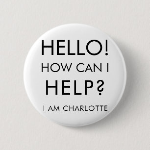 Can I Help Charity Event Volunteer White Custom Button