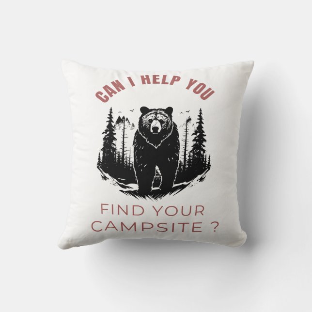 Can I Help You Find Your Campsite? – Double-Sided  Throw Pillow (Back)