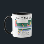 Can I Lick It Chemistry Periodic Table–Fun Science Mug<br><div class="desc">Start your mornings with a laugh and a little science! This “Can I Lick It?” periodic table mug is perfect for Chemistry Day, lab enthusiasts, students, teachers, or anyone who loves a clever science joke. Durable and comfortable to hold, it makes your coffee, tea, or hot chocolate a little nerdier...</div>