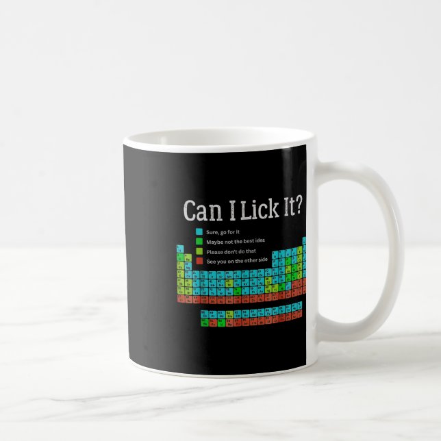Can I Lick It Funny Back To School Periodic Table  Coffee Mug (Right)