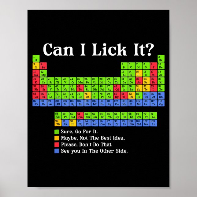 Can I Lick It Periodic Table Chart Science Teacher (Front)