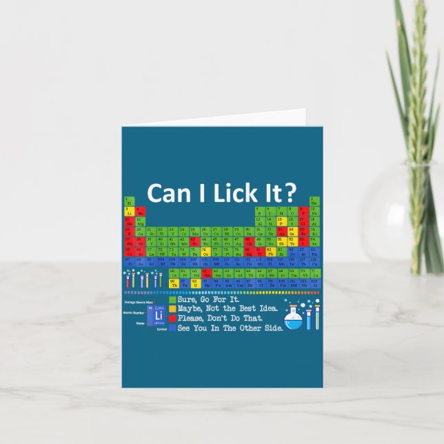 Can I Lick It Periodic Table Chart Science Teacher Card (Front)