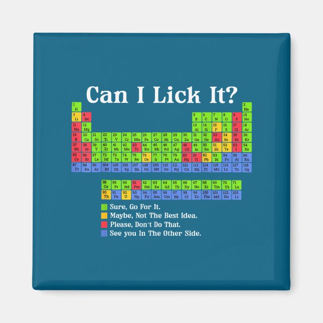 Can I Lick It Periodic Table Chart Science Teacher Magnet (Front)
