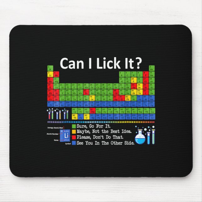 Can I Lick It Periodic Table Chart Science Teacher Mouse Pad (Front)