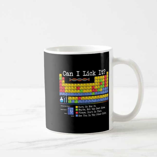 Can I Lick It Periodic Table Funny Science Teacher Coffee Mug (Right)