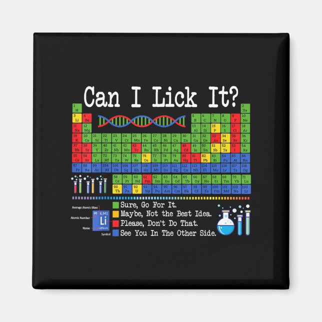 Can I Lick It Periodic Table Funny Science Teacher Magnet (Front)