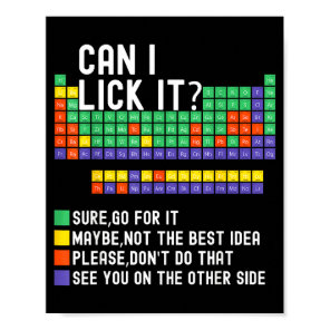 Can I Lick It Periodic Table Funny Science Teacher Poster