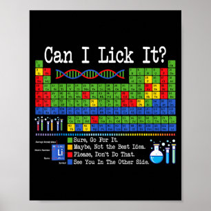 Can I Lick It Periodic Table Funny Science Teacher Poster