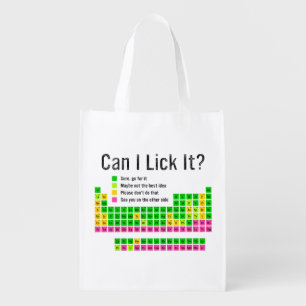Can I Lick It Periodic Table Teacher Student Kids Grocery Bag