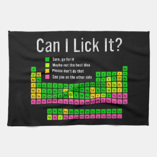 Can I Lick It Periodic Table Teacher Student Kids Kitchen Towel